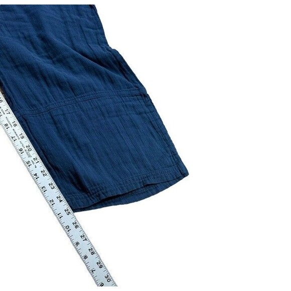 Pact Organic Cotton Women's Size XL Gauze Wide Leg Cropped Pants Blue - Coastal - Picture 8 of 10